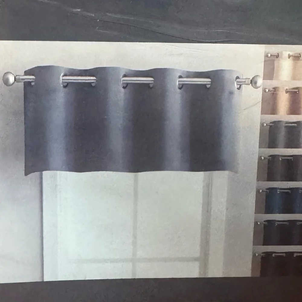 Nicole Thermal Insulated blackout valance with grommets Charcoal